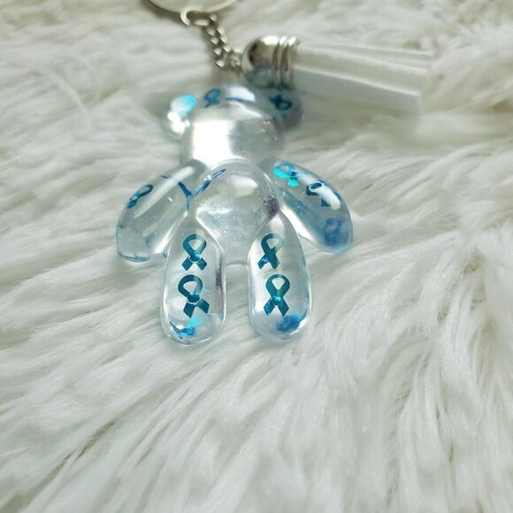 Blue Awareness Ribbon Bear Keychain - Picture 8 of 9